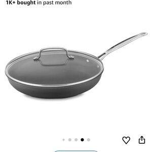 Cuisinart Black Frying 12” Pan with Glass Lid